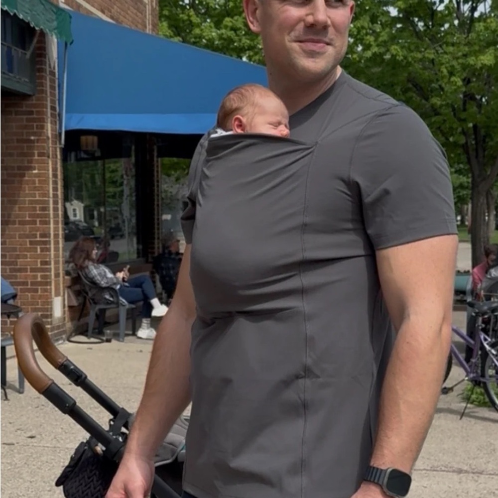 Lalabu Dad Gray Babywearing T-Shirt Size L